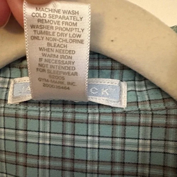 Janie and Jack Boys Teal Blue Plaid Button Down Shirt Long Sleeve 5T Cotton - Picture 5 of 5